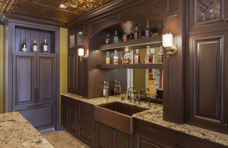 Traditional Cabinets Basement Bourbon Bar