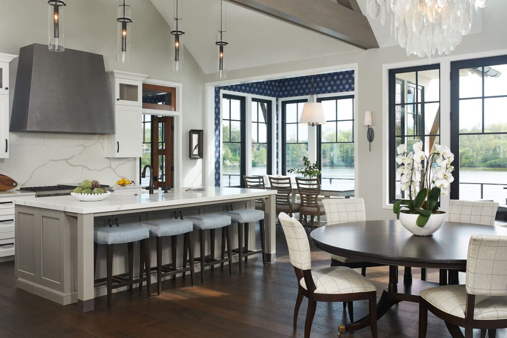 Transitional Kitchen Large Island