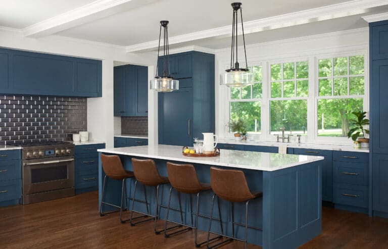 Blue Green Transitional Kitchen