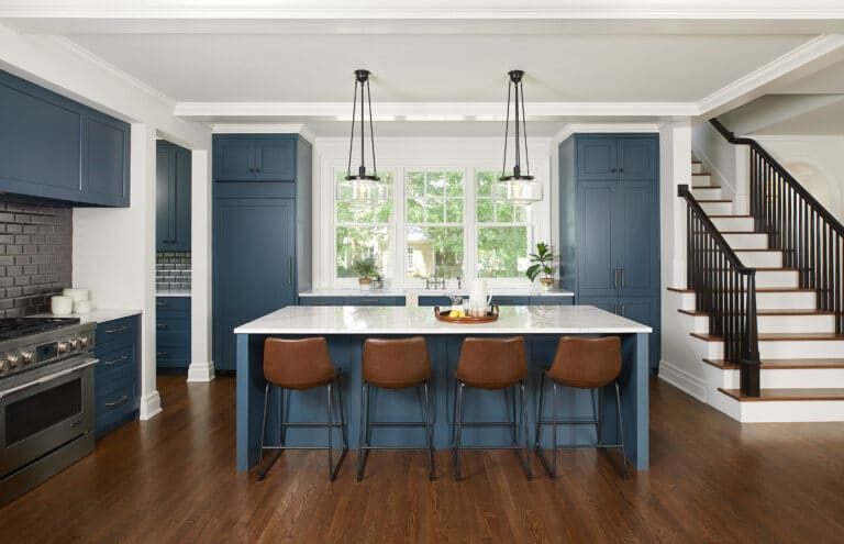 Blue Green Transitional Kitchen