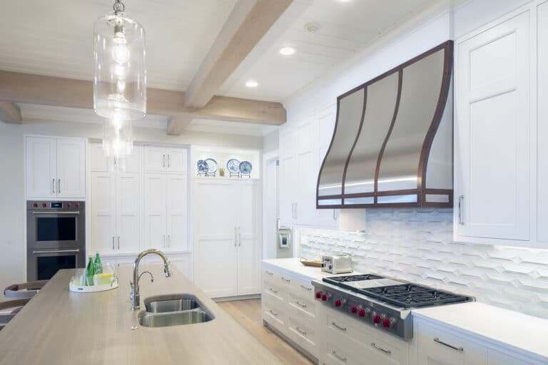 Cottage Kitchen Custom Cabinets Blue Island Metal Range