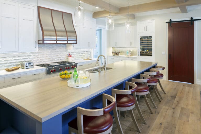 Cottage Kitchen Custom Cabinets Blue Island Metal Range