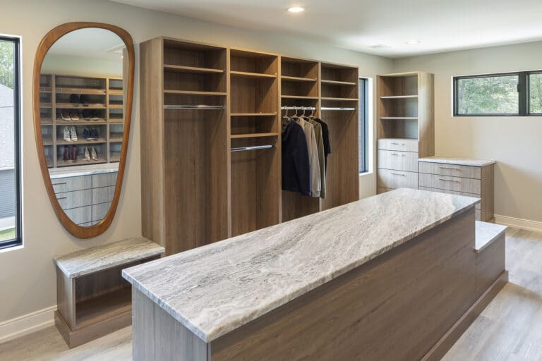 Custom Closet Cabinetry with Island