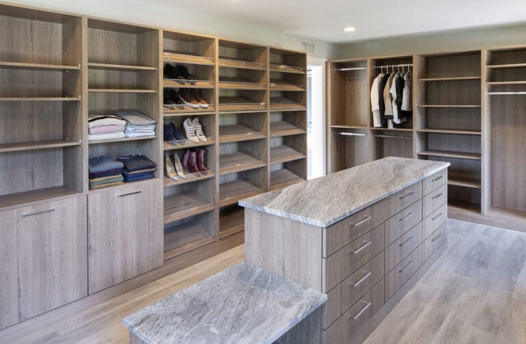 Custom Closet Cabinetry with Island