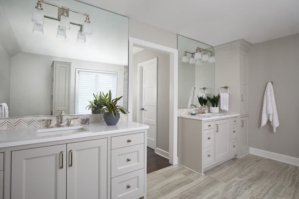 Dark to Light Remodel Grey Master Bathroom