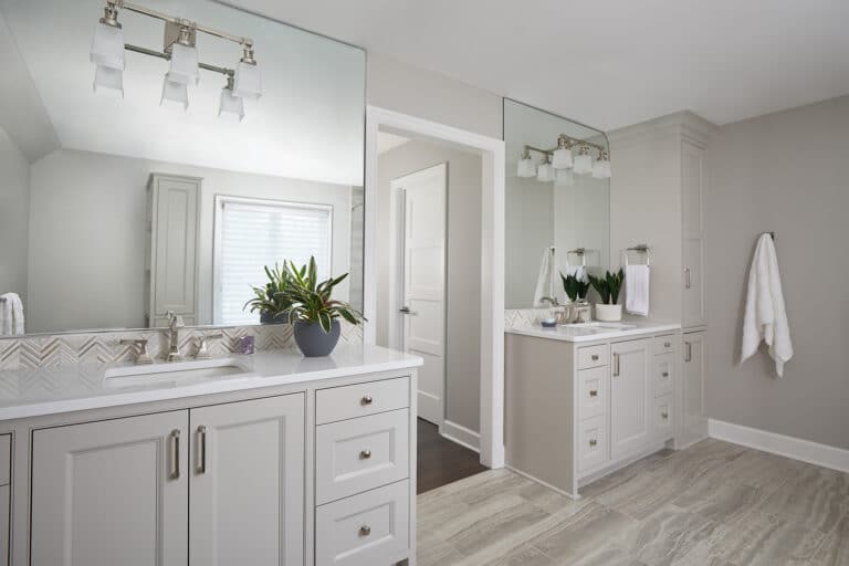 Dark to Light Remodel Grey Master Bathroom