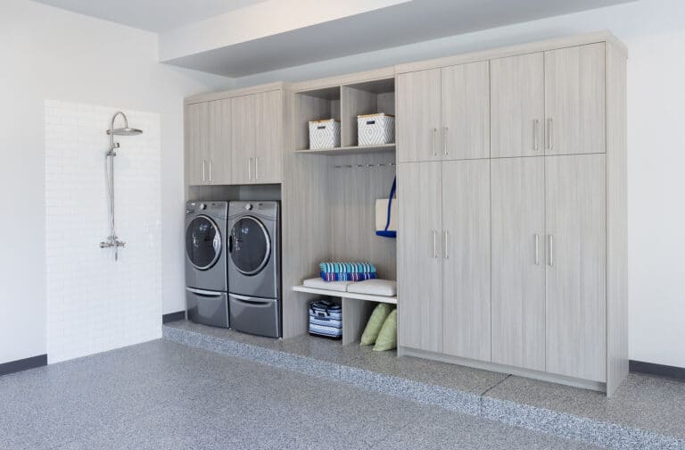 Garage Custom Closet with Shower