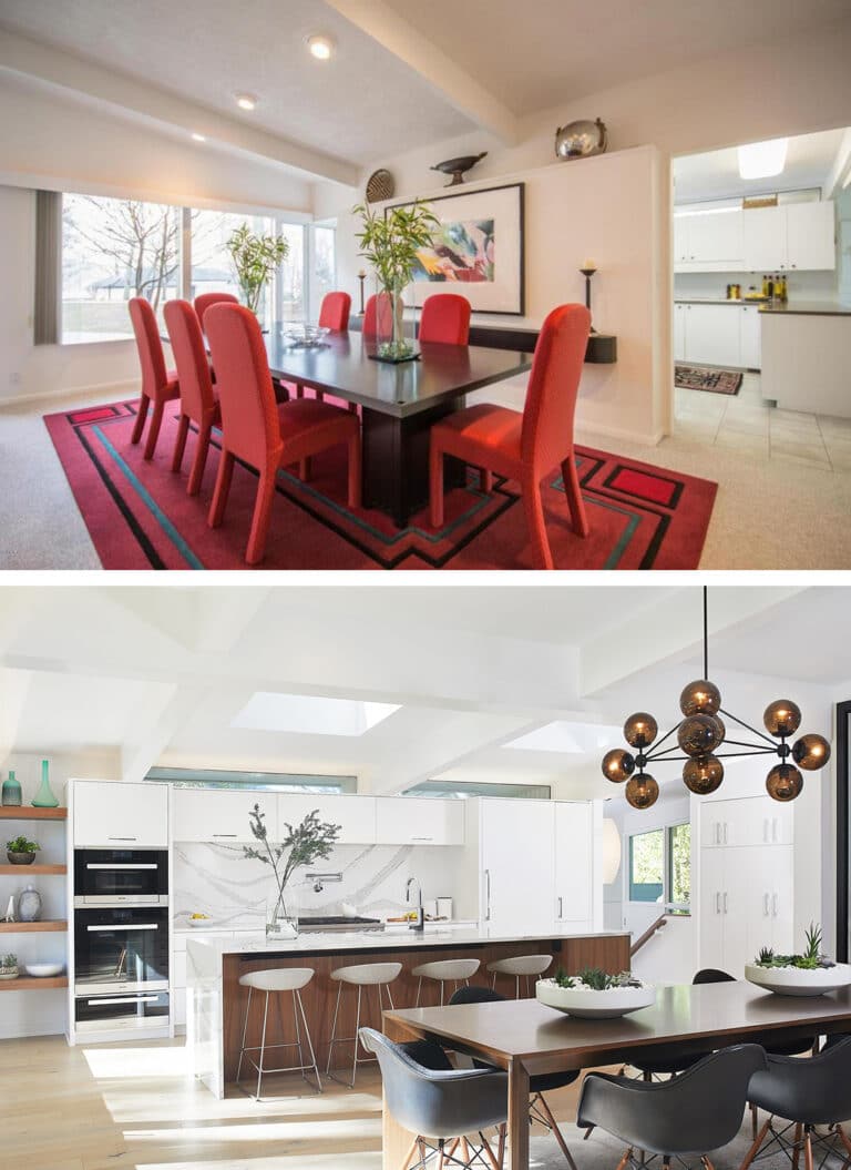 Global Remodel Mid Century Modern Kitchen Dining Before After
