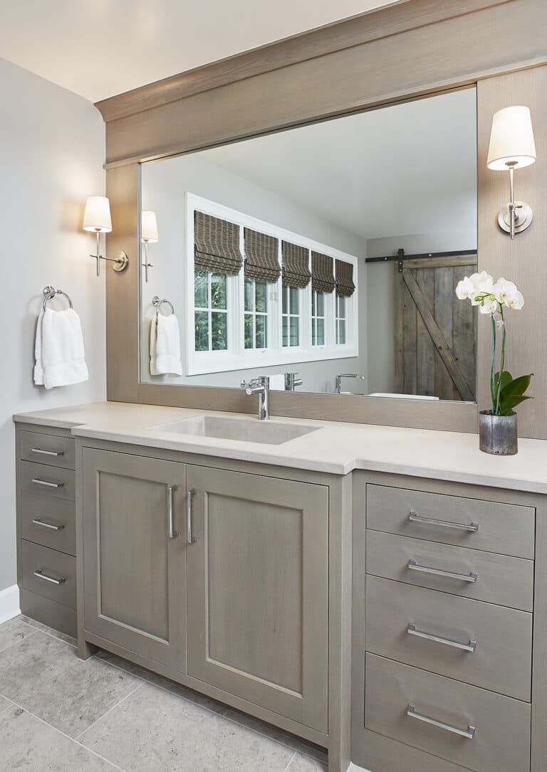 Modern Farmhouse Grey Wood Bathroom Vanity
