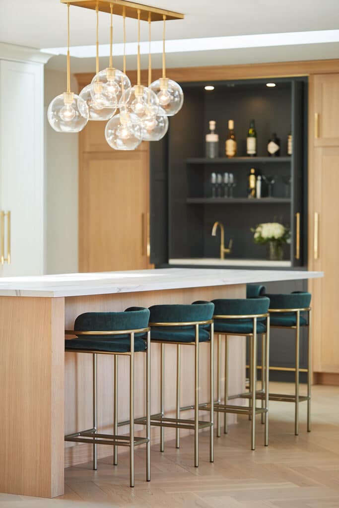 Modern Green Hidden Kitchen Wet Bar