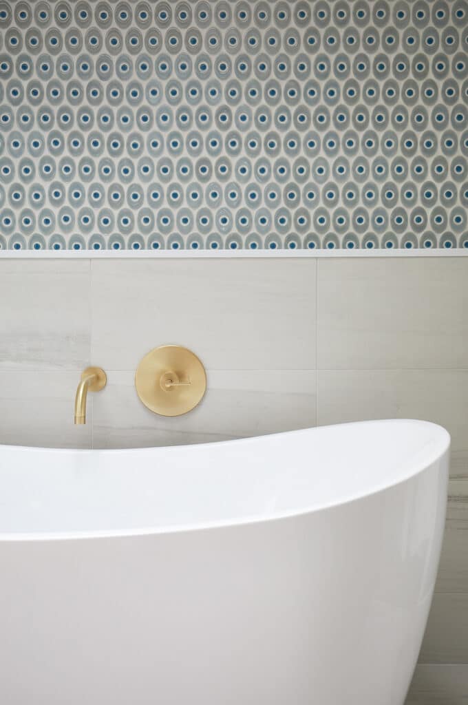 Modern Grey Gold Bathroom Freestanding Tub