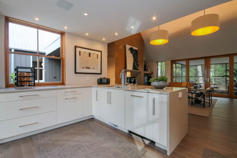 Modern Kitchen White Lower Cabinets