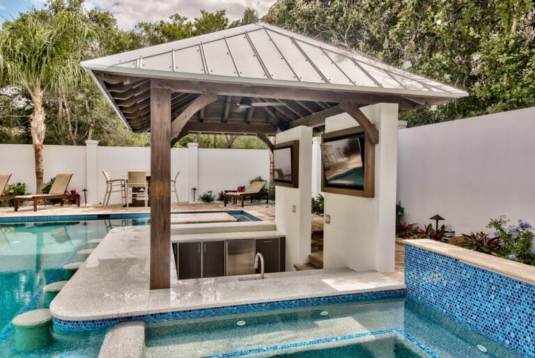 Outdoor Kitchen Pool Swim Up Bar