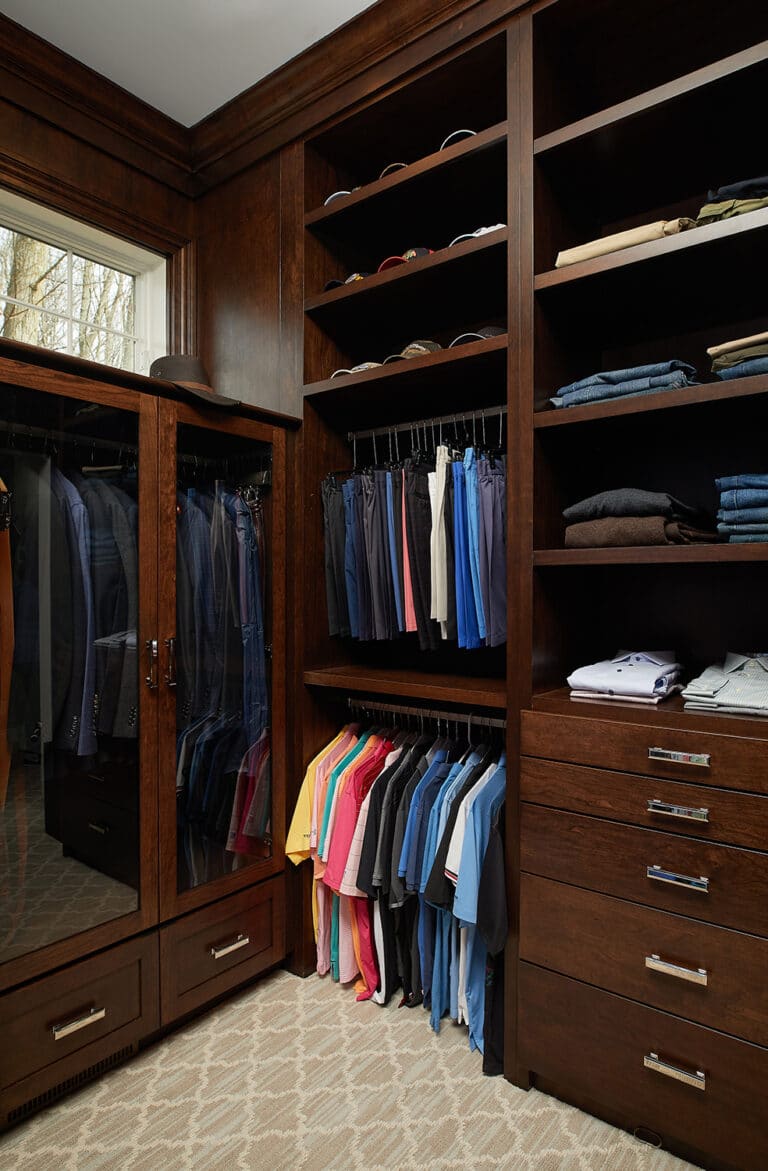 Traditional Cherry Master Closet Custom Suit Cabinet