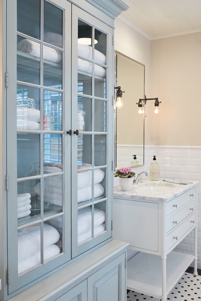 Traditional White Bathroom Furniture Vanity Grey Linen Cabinet