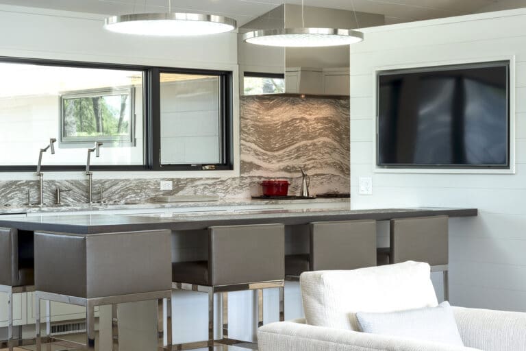 White Contemporary Kitchen Island Cabinets