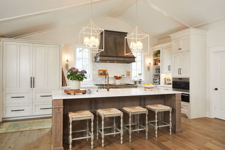 French Country Kitchen Island Metal Range Hood