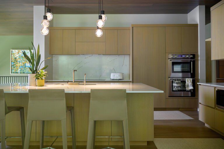 White Oak Modern Slab Kitchen Cabinets