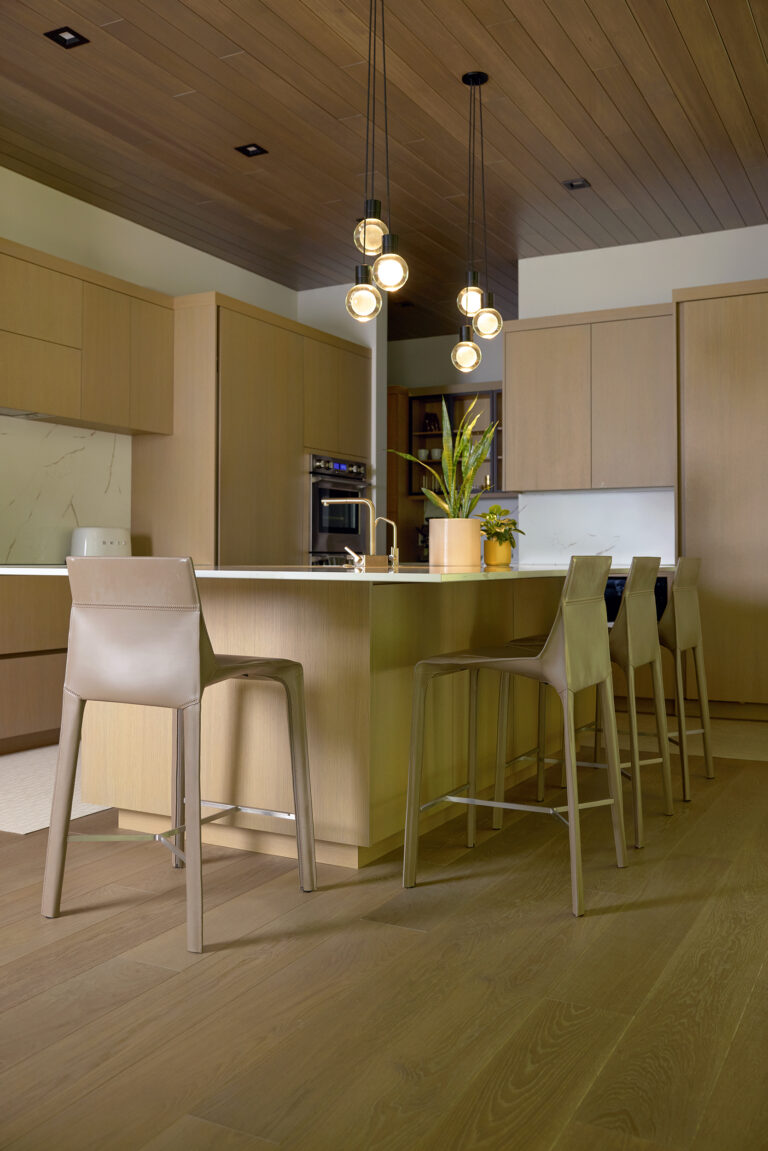 White Oak Modern Kitchen Slab Island