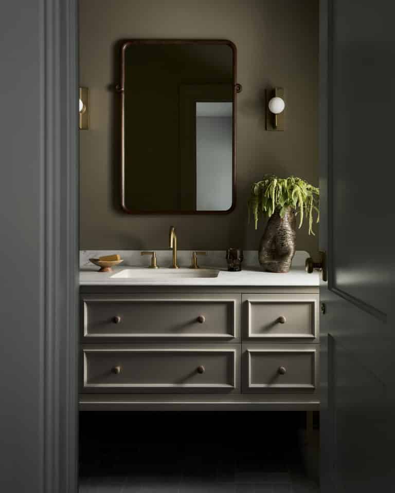 Earth Tone Contemporary Calm Bathroom Vanity