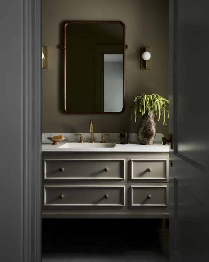 Earth Tone Contemporary Calm Bathroom Vanity