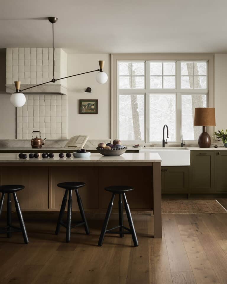 Earth Tone Contemporary Kitchen Island