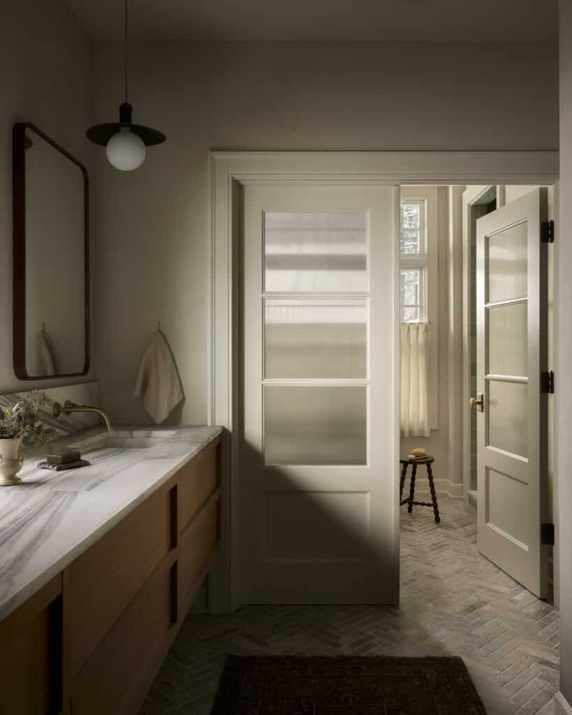 Earth Tone Contemporary Master Bathroom