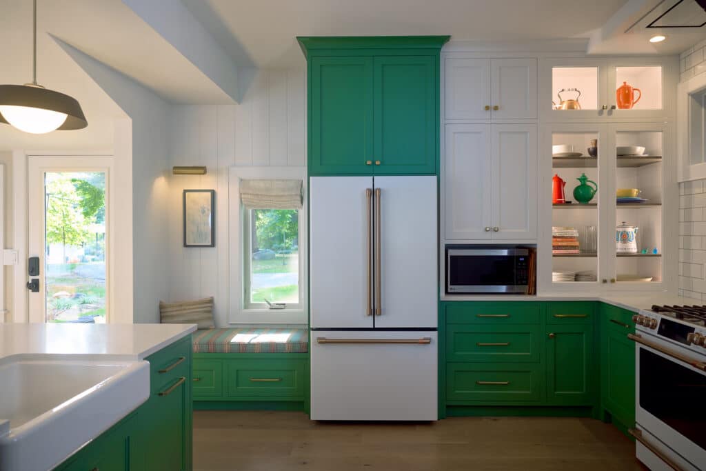 Gun Lake Remodel Green Kitchen